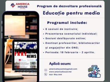 Program de dezvoltare profesională | Educație pentru media de la America House Chișinău